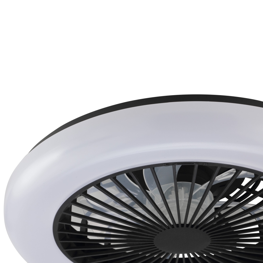 Brilliant - MONTERO himmennettävä LED-kattovalaisin tuulettimella, 20 W, 230 V, 2700–6500 K, Ø 42 cm, musta + kaukosäädin