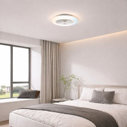 Brilliant - LED Himennettävä kattovalaisin tuulettimella MONTERO LED/20W/230V 2700-6500K halkaisija 42 cm valkoinen + kaukosäädin