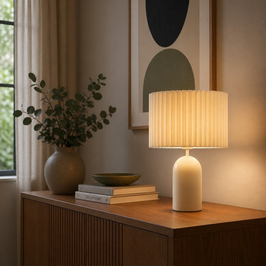 Brilliant - Pöytälamppu VELIN 1xE27/20W/230V kermaisen värinen