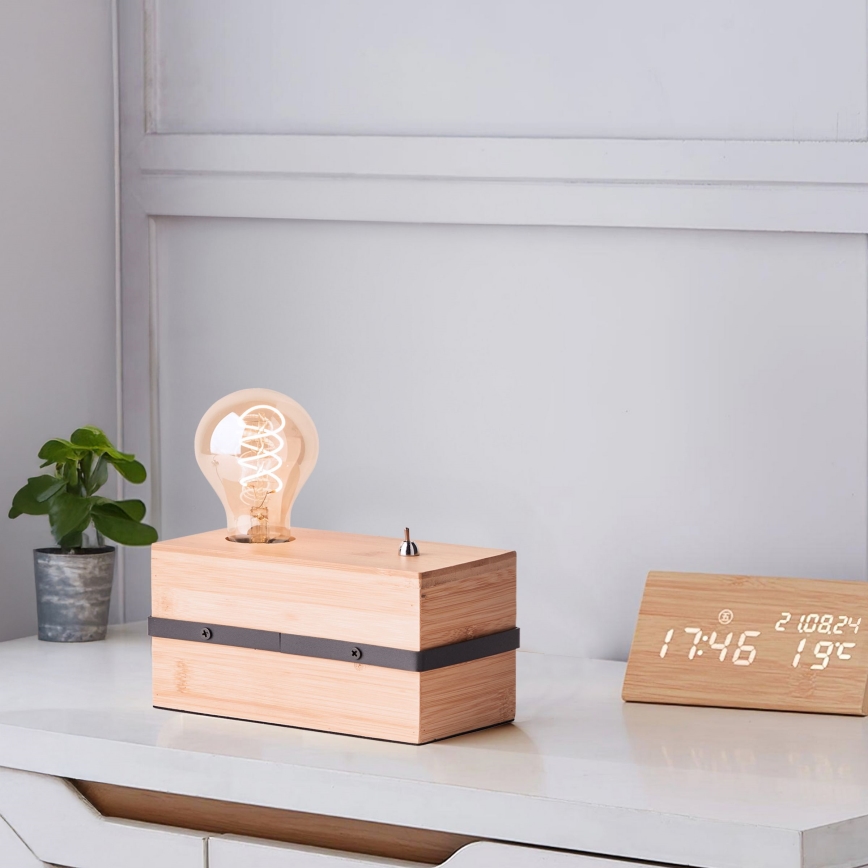 Brilliant - Pöytävalaisin BENNY 1xE27/40W/230V bambu