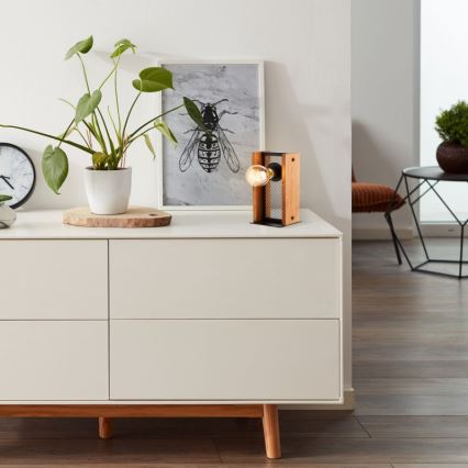 Brilliant - Pöytävalaisin CALANDRA 1xE27/42W/230V mänty