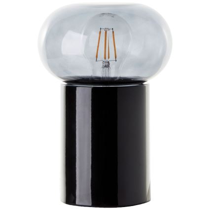 Brilliant - Pöytävalaisin KNUT 1xE27/25W/230V musta/läpinäkyvä