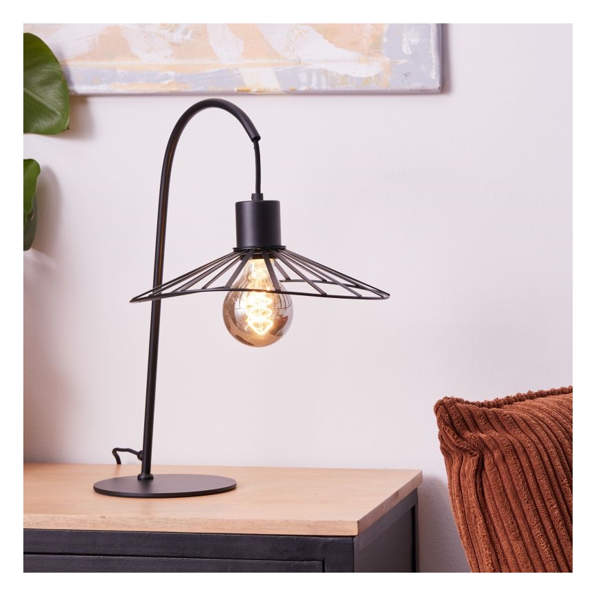 Brilliant - Pöytävalaisin LEIKA 1xE27/52W/230V musta