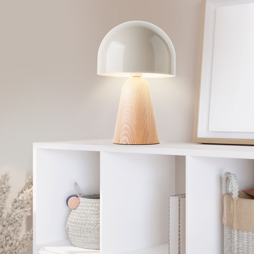 Brilliant - Pöytävalaisin NALAM 1xE14/40W/230V beige/tuhka