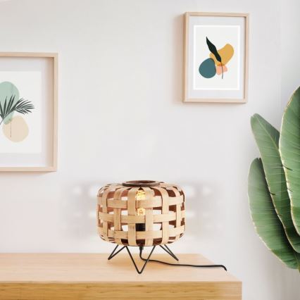 Brilliant - Pöytävalaisin WOODLINE 1xE27/40W/230V bambu