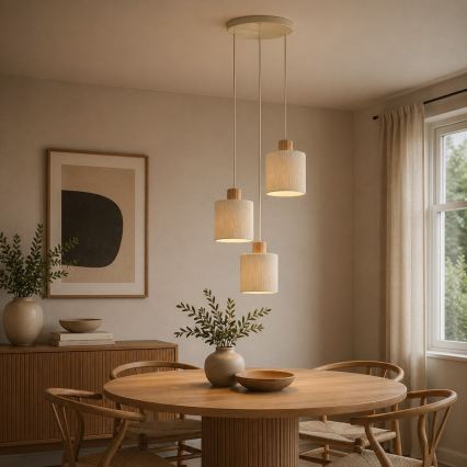 Brilliant - Riippuvalaisin ARLO kaapelilla 3xE27/20W/230V Ø 40 cm kerma