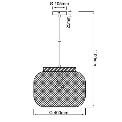 Brilliant - riippuvalaisin vaijerilla GIADA 1xE27/40W/230V halkaisija 39 cm harmaa