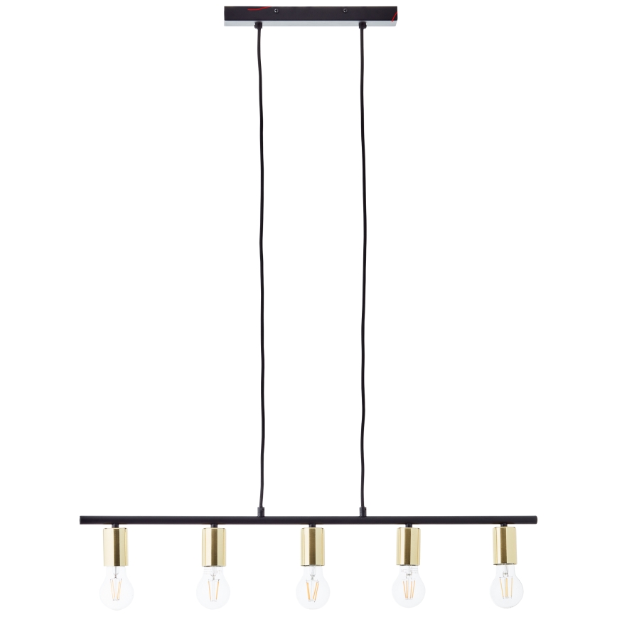 Brilliant - Riippuvalaisin vaijerilla KERRY 5xE27/40W/230V musta/messinki