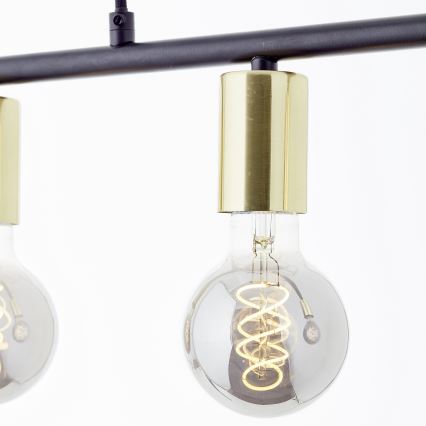 Brilliant - Riippuvalaisin vaijerilla KERRY 5xE27/40W/230V musta/messinki