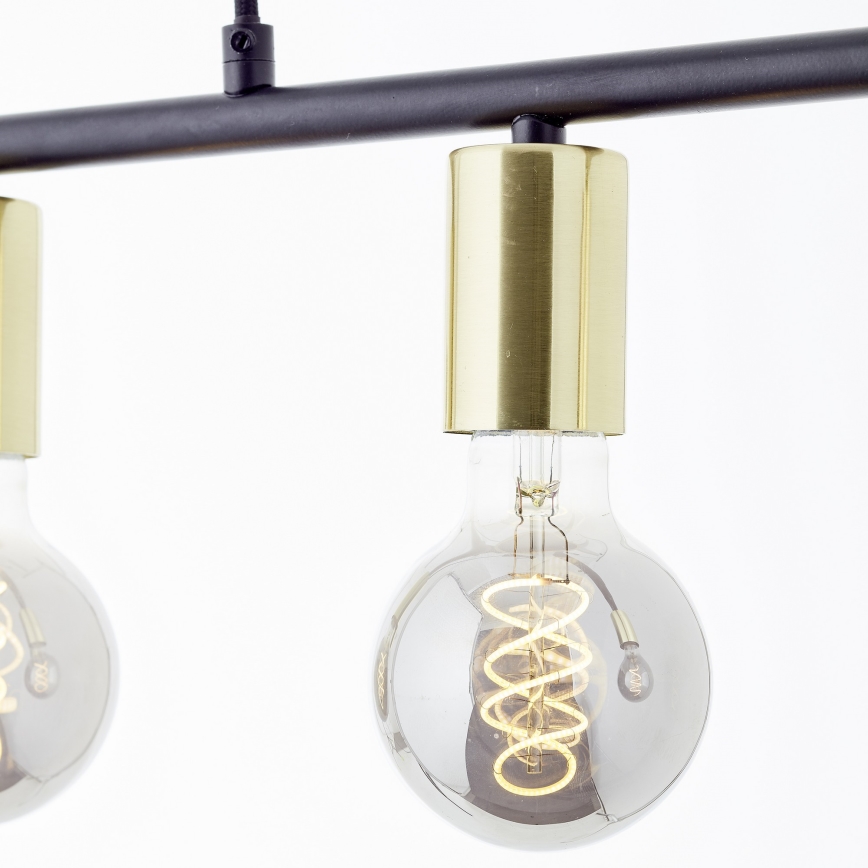 Brilliant - Riippuvalaisin vaijerilla KERRY 5xE27/40W/230V musta/messinki