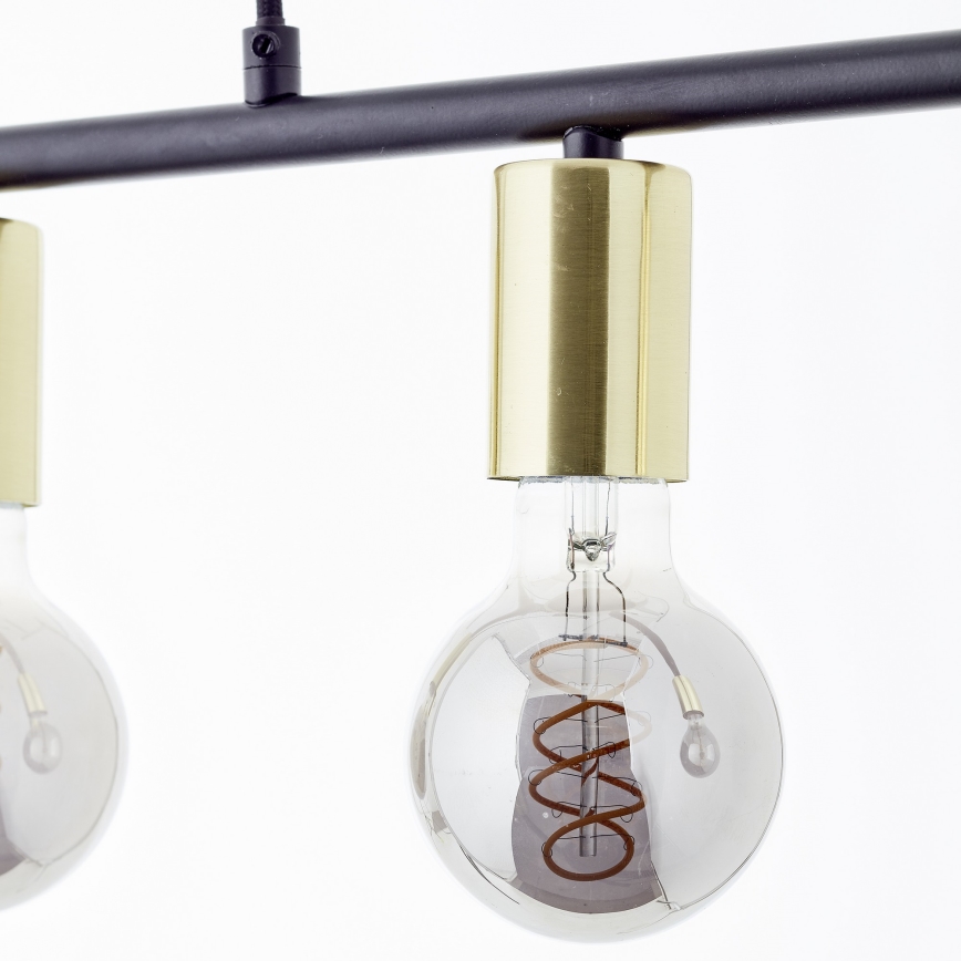 Brilliant - Riippuvalaisin vaijerilla KERRY 5xE27/40W/230V musta/messinki