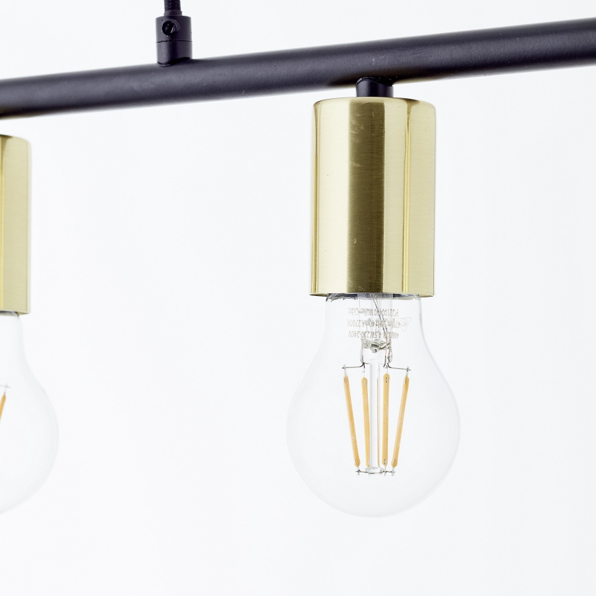 Brilliant - Riippuvalaisin vaijerilla KERRY 5xE27/40W/230V musta/messinki