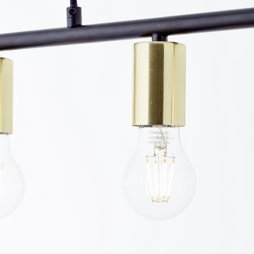 Brilliant - Riippuvalaisin vaijerilla KERRY 5xE27/40W/230V musta/messinki