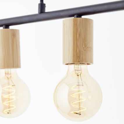 Brilliant - Ripustettava kattovalaisin KERRY 5xE27/40W/230V musta/bambu