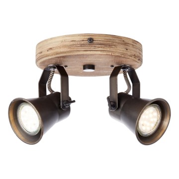 Brilliant - SEED-kohdevalaisin 2xGU10/5W/230V musta/ruskea