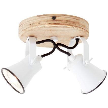 Brilliant - SEED-kohdevalaisin 2xGU10/5W/230V valkoinen/beige