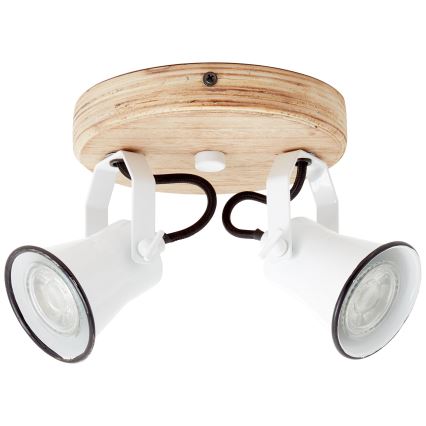 Brilliant - SEED-kohdevalaisin 2xGU10/5W/230V valkoinen/beige