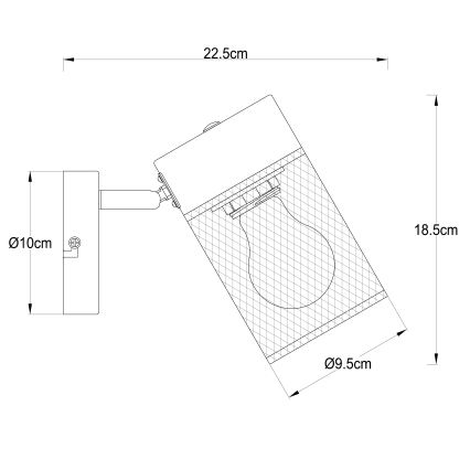 Brilliant - Seinäkohdevalaisin KAMOLO 1xE27/40W/230V musta