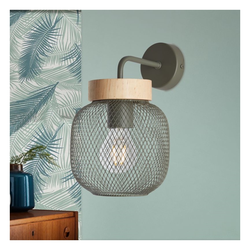 Brilliant - Seinävalaisin GIADA 1xE27/40W/230V vihreä