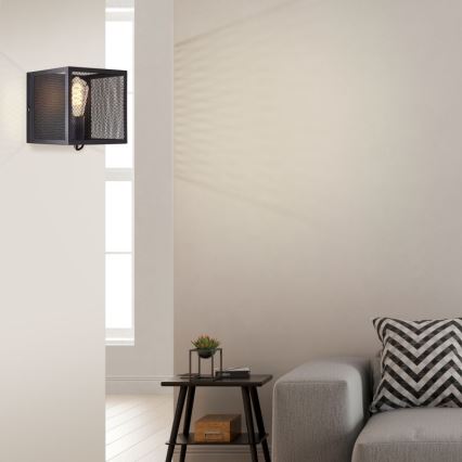 Brilliant - Seinävalaisin MAZE 1xE27/40W/230V musta