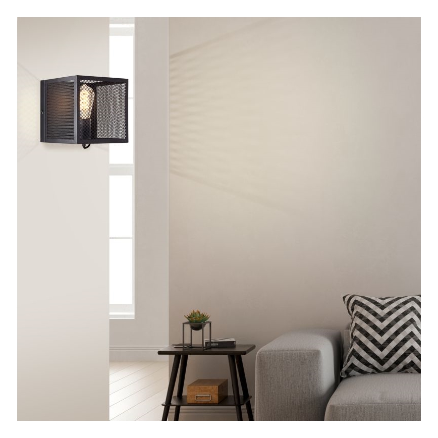 Brilliant - Seinävalaisin MAZE 1xE27/40W/230V musta
