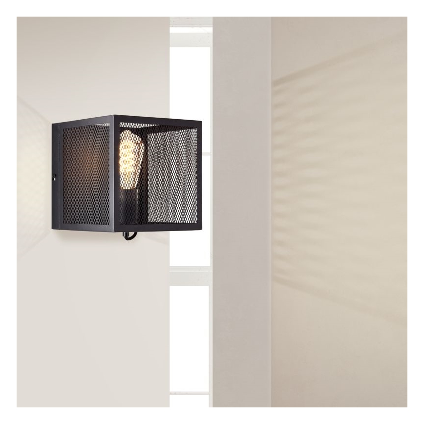 Brilliant - Seinävalaisin MAZE 1xE27/40W/230V musta