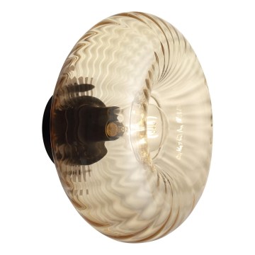 Brilliant - Seinävalaisin NEVIL 1xE27/20W/230V musta/savuinen beige