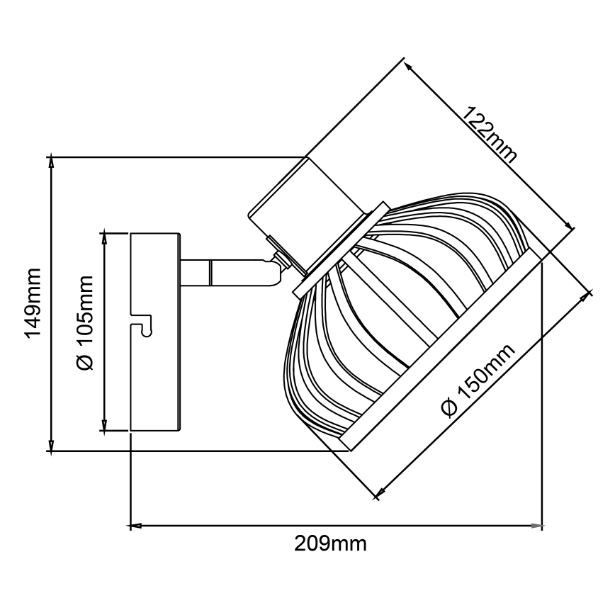 Brilliant - Seinävalaisin NORAH 1xE14/28W/230V bambu