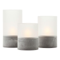 Brilliant - SETTI 3x LED-kynttilä BOUGIE LED/2xAA IP44 harmaa/valkoinen