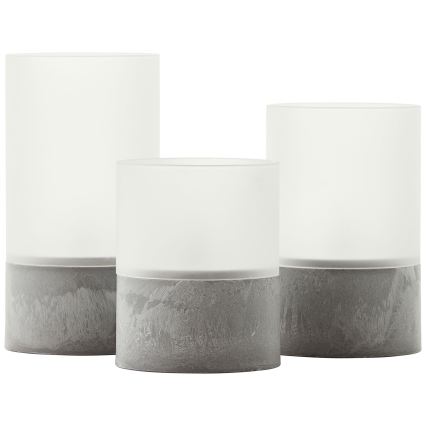 Brilliant - SETTI 3x LED-kynttilä BOUGIE LED/2xAA IP44 harmaa/valkoinen