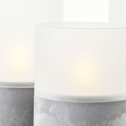 Brilliant - SETTI 3x LED-kynttilä BOUGIE LED/2xAA IP44 harmaa/valkoinen