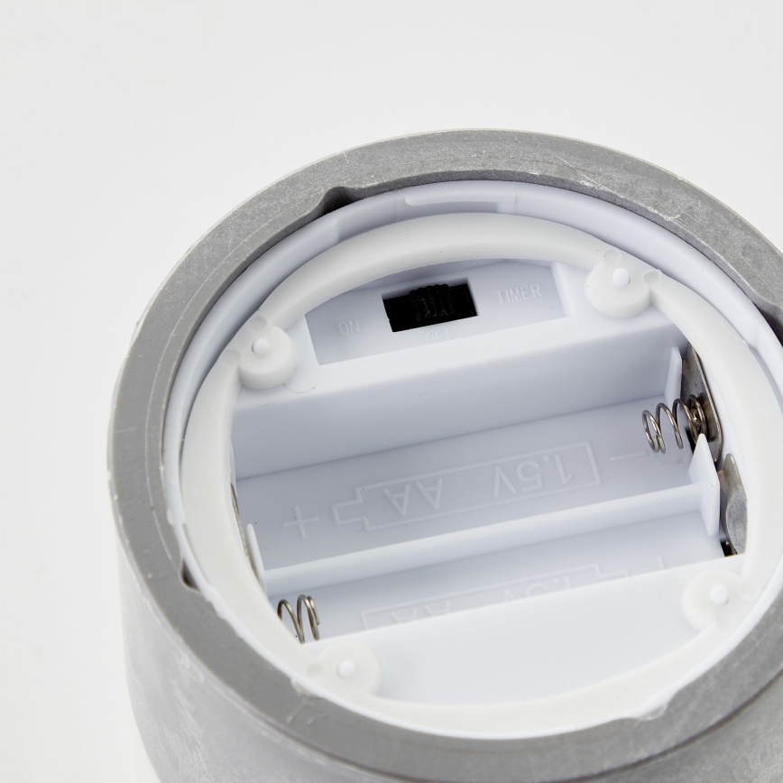 Brilliant - SETTI 3x LED-kynttilä BOUGIE LED/2xAA IP44 harmaa/valkoinen