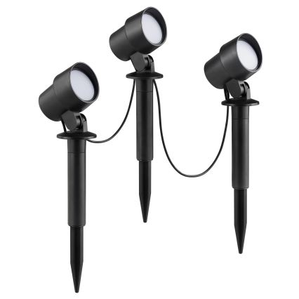 Brilliant - Setti 3x LED-ulkovalaisin KAMARA LED/8,5W/230V IP44 musta