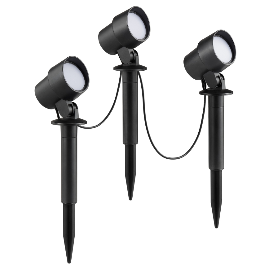 Brilliant - Setti 3x LED-ulkovalaisin KAMARA LED/8,5W/230V IP44 musta