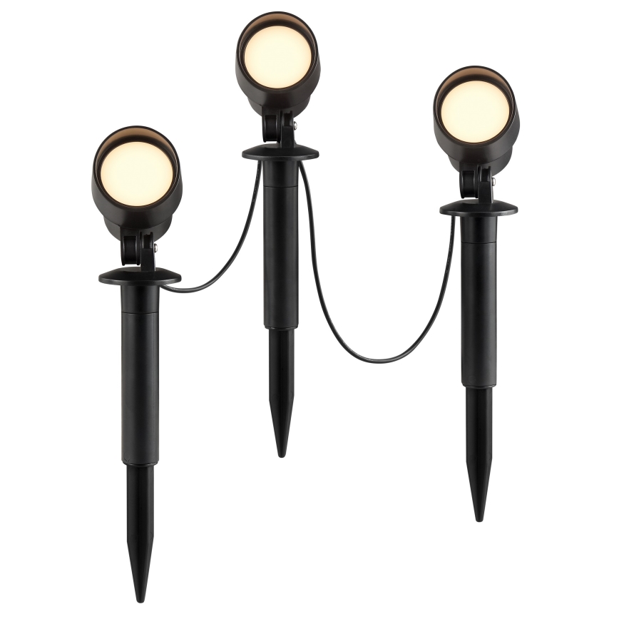 Brilliant - Setti 3x LED-ulkovalaisin KAMARA LED/8,5W/230V IP44 musta