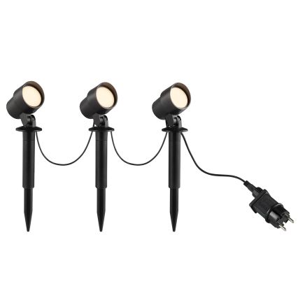 Brilliant - Setti 3x LED-ulkovalaisin KAMARA LED/8,5W/230V IP44 musta