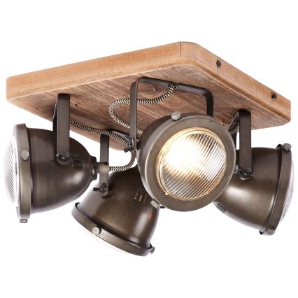Brilliant - Spottivalaisin CARMEN WOOD 4xGU10/5W/230V eukalyptus