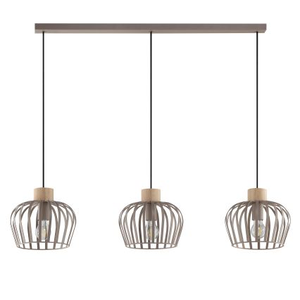 Brilliant - Vaijerikiinnitteinen NORDIC CAGE 3-lamppuinen riippuvalaisin 3xE27/20W/230V beige