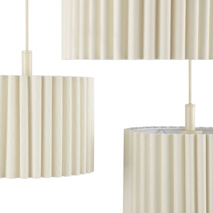 Brilliant - VELIN-riippuvalaisin kaapelilla 3xE27/20W/230V, halkaisija 61 cm, kermanvärinen