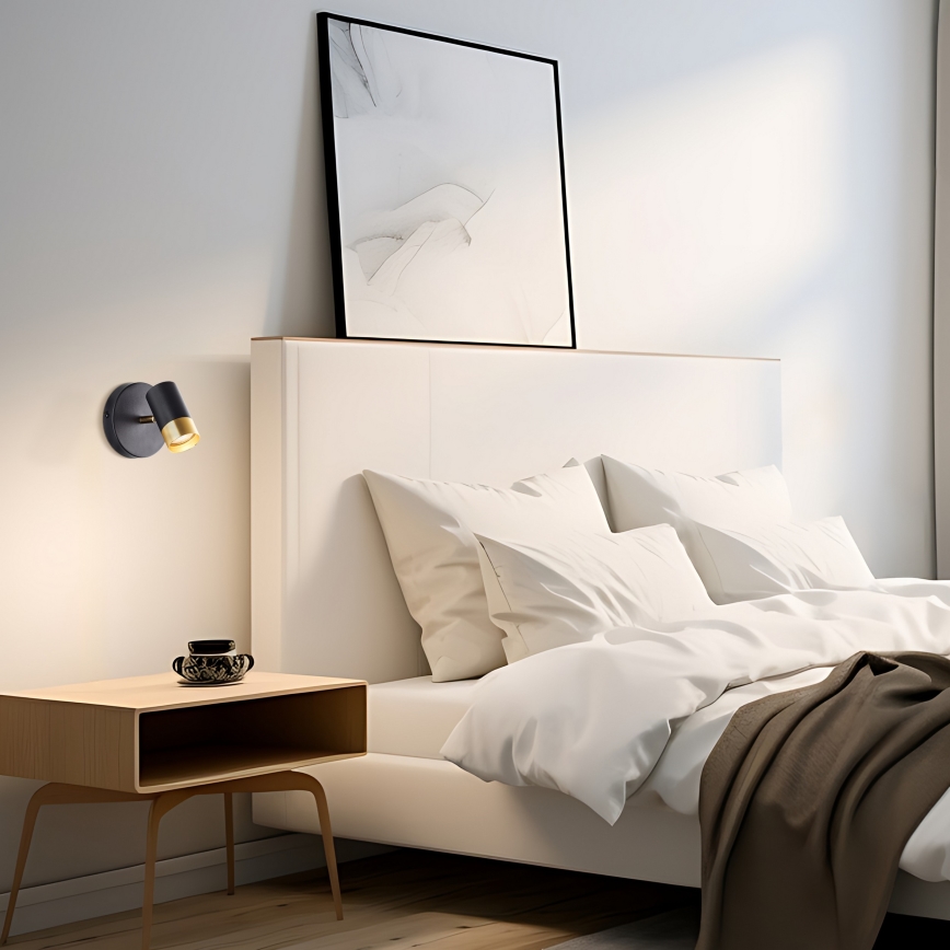 Brilliant - VIGOLO LED-kohdevalaisin 1xGU10/5W/230V musta/kultainen