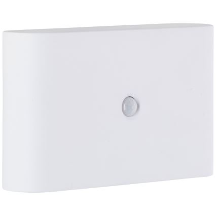 Brilliant - LED ulkokäyttöön tarkoitettu ladattava seinävalaisin liiketunnistimella XINO LED/3W/5V 3600 mAh IP44 valkoinen