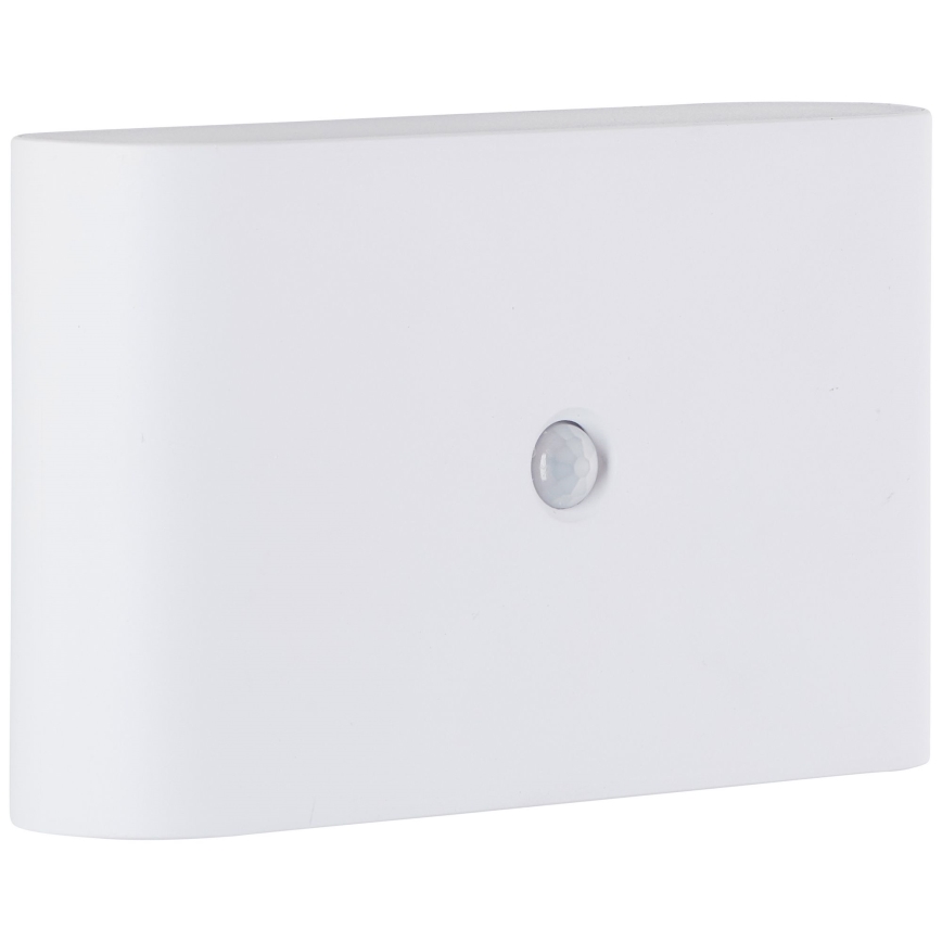 Brilliant - LED ulkokäyttöön tarkoitettu ladattava seinävalaisin liiketunnistimella XINO LED/3W/5V 3600 mAh IP44 valkoinen