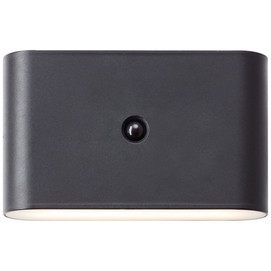 Brilliant - LED-ulkovalaisin ladattavalla seinäkiinnityksellä ja sensorilla XINO LED/3W/5V 3600 mAh IP44 musta