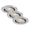 Brilo - 3 kpl himmennettäviä kylpyhuoneen upotettavia LED-alasvaloja DIMM LED/5,5W/230V 3000K IP23 mattakromi