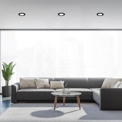 Brilo - 3 kpl LED-upotettavat kylpyhuoneen kattovalaisimet FLAT LED/6W/230V IP44, musta