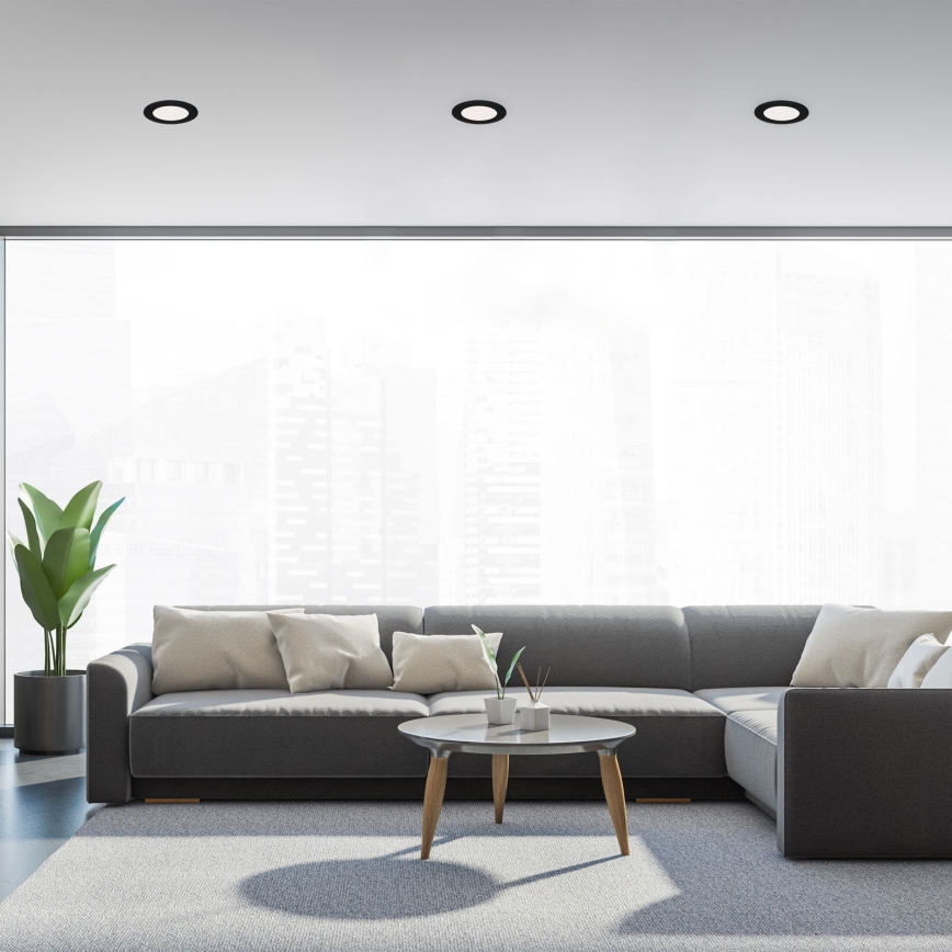 Brilo - 3 kpl LED-upotettavat kylpyhuoneen kattovalaisimet FLAT LED/6W/230V IP44, musta