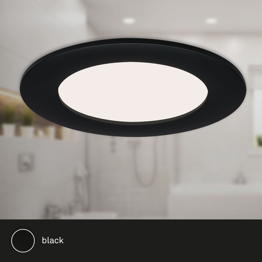 Brilo - 3 kpl LED-upotettavat kylpyhuoneen kattovalaisimet FLAT LED/6W/230V IP44, musta