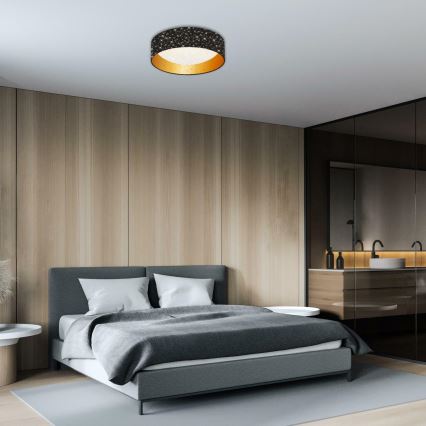 Brilo 3482-015 - LED-kattovalaisin MAILA STARRY LED/12W/230V musta/kulta