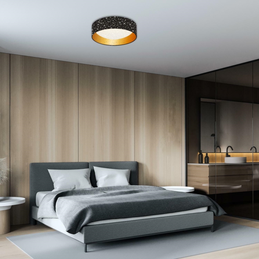 Brilo 3482-015 - LED-kattovalaisin MAILA STARRY LED/12W/230V musta/kulta