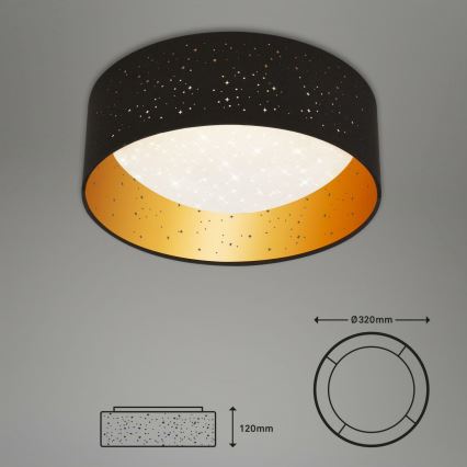 Brilo 3482-015 - LED-kattovalaisin MAILA STARRY LED/12W/230V musta/kulta